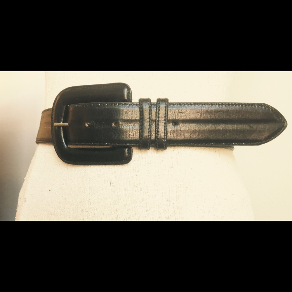 LINDA ALLARD ELLEN TRACY S BELT BUFFALO CALF 1.5” - Picture 2 of 5